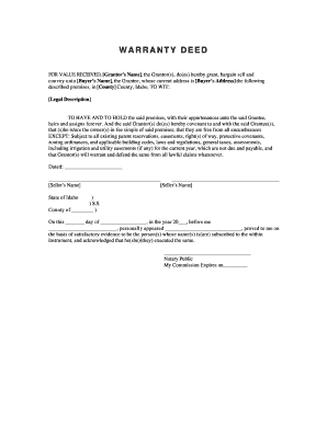 Idaho Warranty Deed