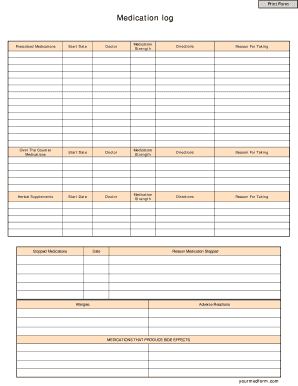 Medication Log Form