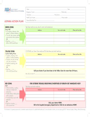 Asthma Action Plan Form