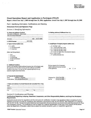 Fiscal Operations Report and Application to Participate (FISAP)