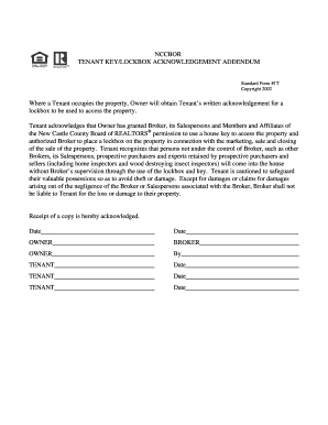Tenant Key/Lockbox Acknowledgement Addendum