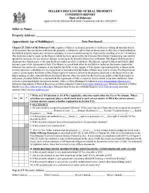 Delaware Seller's Property Condition Disclosure Form