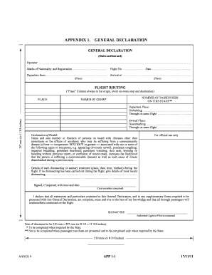 General Declaration Form