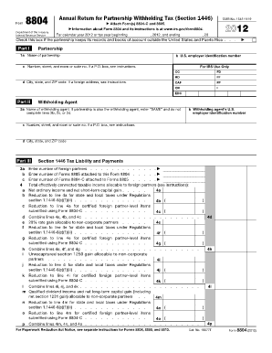 Form 8804 Partnership Withholding Tax Return