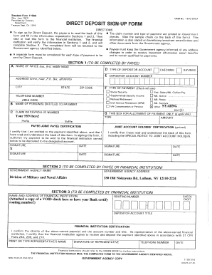 US Direct Deposit Sign-Up Form