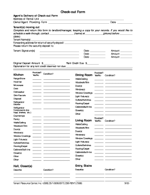 Rental Property Check-out Form