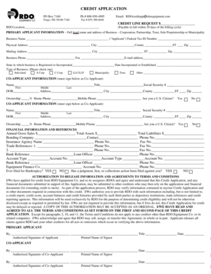 RDO Equipment Credit Application