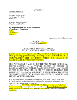 California Construction Deed of Trust