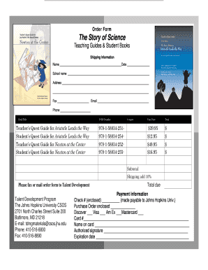 Order Form for Teaching Guides