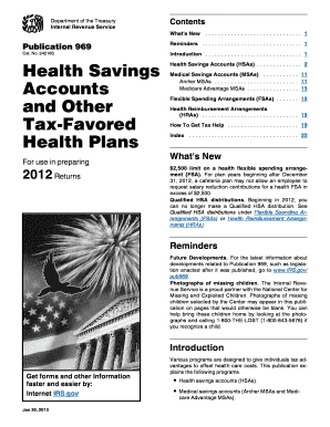 Publication 969 Health Savings Accounts