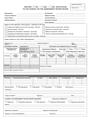 Section 357/358/359 Tax Appeal Application