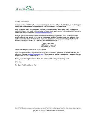 Grand Yield Direct Advantage NOW Checking Account Application