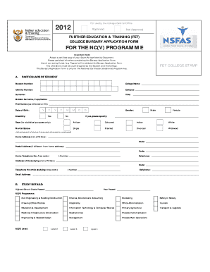 College Bursary Application Form