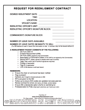 Apft calculator - reenlisment forms