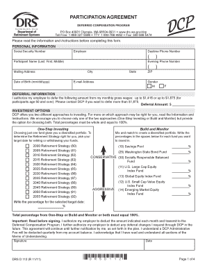 Washington State Deferred Compensation Program Participation Agreement