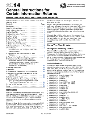 IRS General Instructions for Information Returns