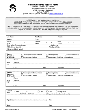 Student Records Request Form