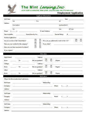 Employment Application Form