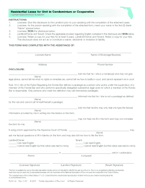 Florida Residential Lease Agreement