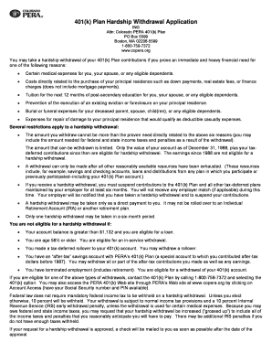 401(k) Hardship Withdrawal Application