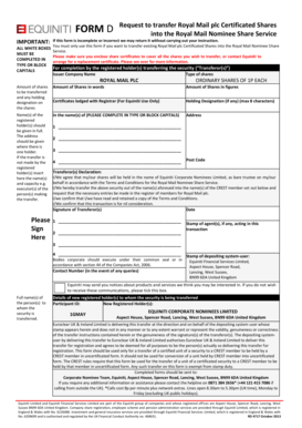 Royal Mail Share Transfer Form