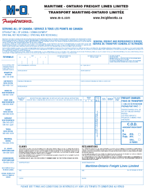 maritime ontario bill of lading