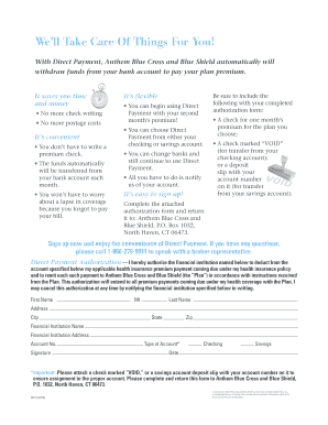 Direct Payment Authorization Form