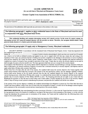 Maryland Lease Addendum