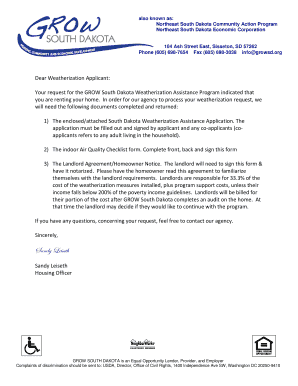 South Dakota Weatherization Assistance Application