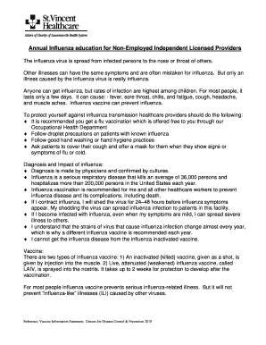 Influenza Vaccination Consent Form