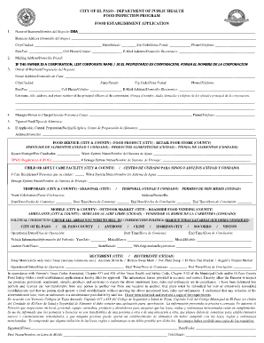 Food Establishment Application