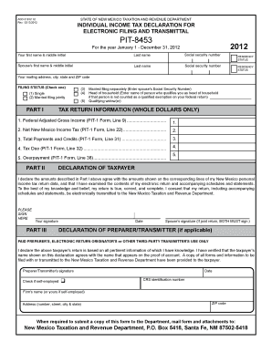 New Mexico Individual Income Tax Declaration