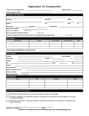 Employment Application Form