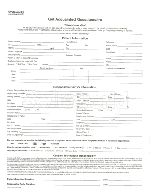 Patient Information and Medical History Form