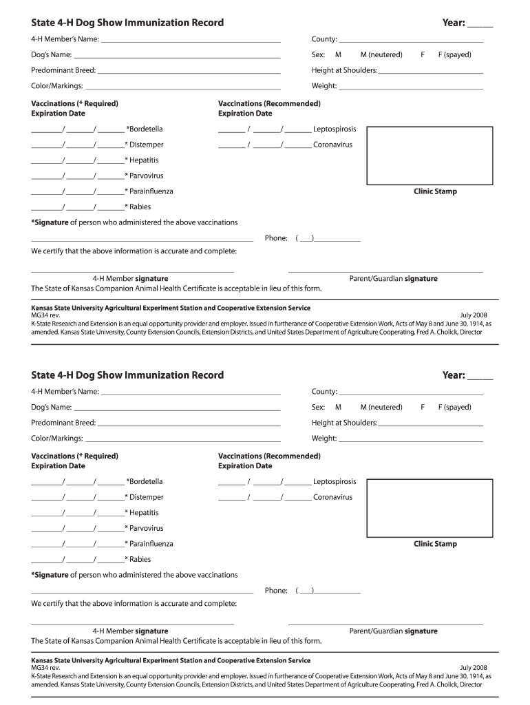 Dog vaccination record printable pdf Fill out & sign online DocHub