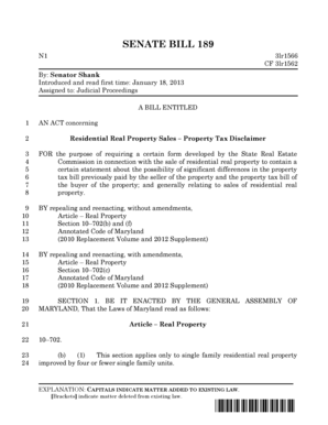 Bill of sale word template - 2013 Regular Session - Senate Bill 189 First Reader