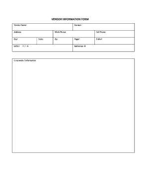 Vendor Information Form