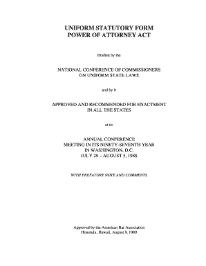 Uniform Statutory Form Power of Attorney