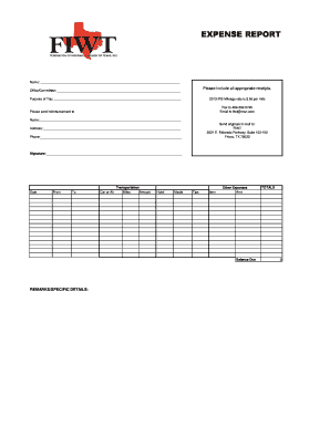 Tracking your expenses worksheet - FIWT Expense Report Template