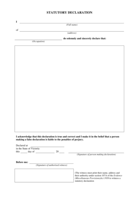 Statutory Declaration Form