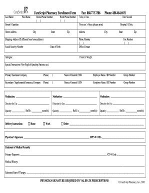 CuraScript Pharmacy Enrollment Form