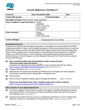 California Labor Compliance Prejob Checklist