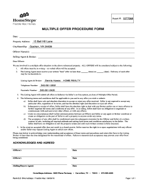 Multiple Offer Procedure Form