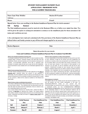 Student Installment Payment Plan Application