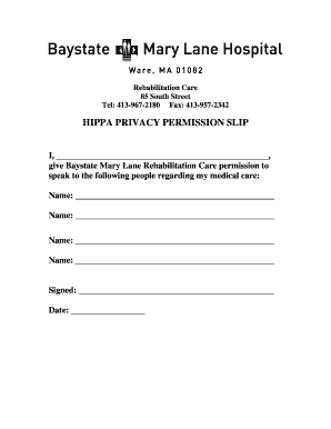 HIPAA Privacy Permission Slip