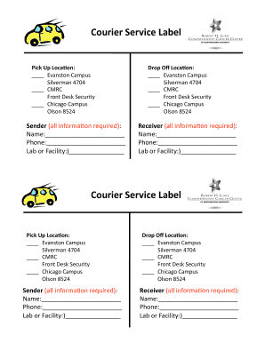 Courier Service Label