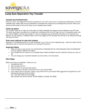 Lump Sum Separation Pay Transfer Form