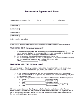 Roommate agreement pdf - This agreement made on the day of , , between