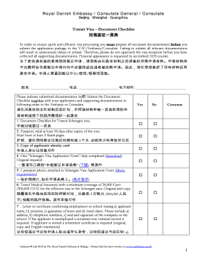Transit Visa Document Checklist