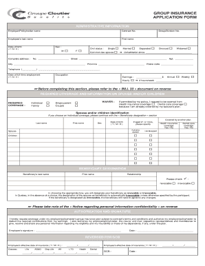 Group Insurance Application Form
